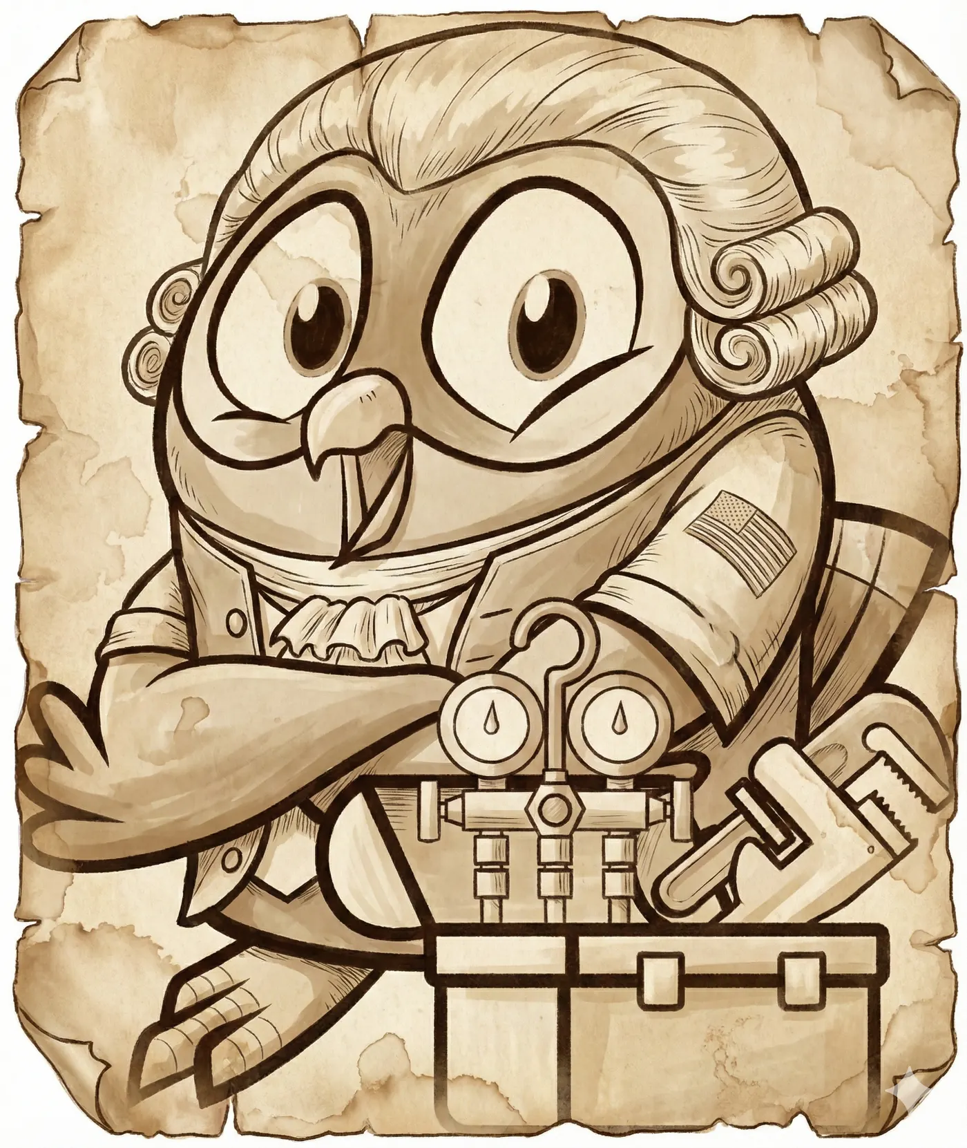 American Plumbing Heating & Cooling owl mascot
