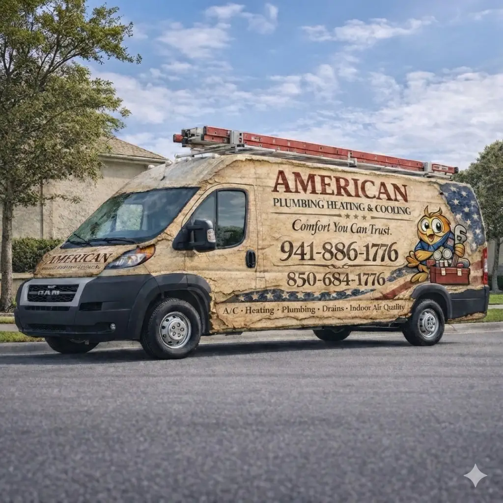 American Plumbing Heating and Cooling Service Van